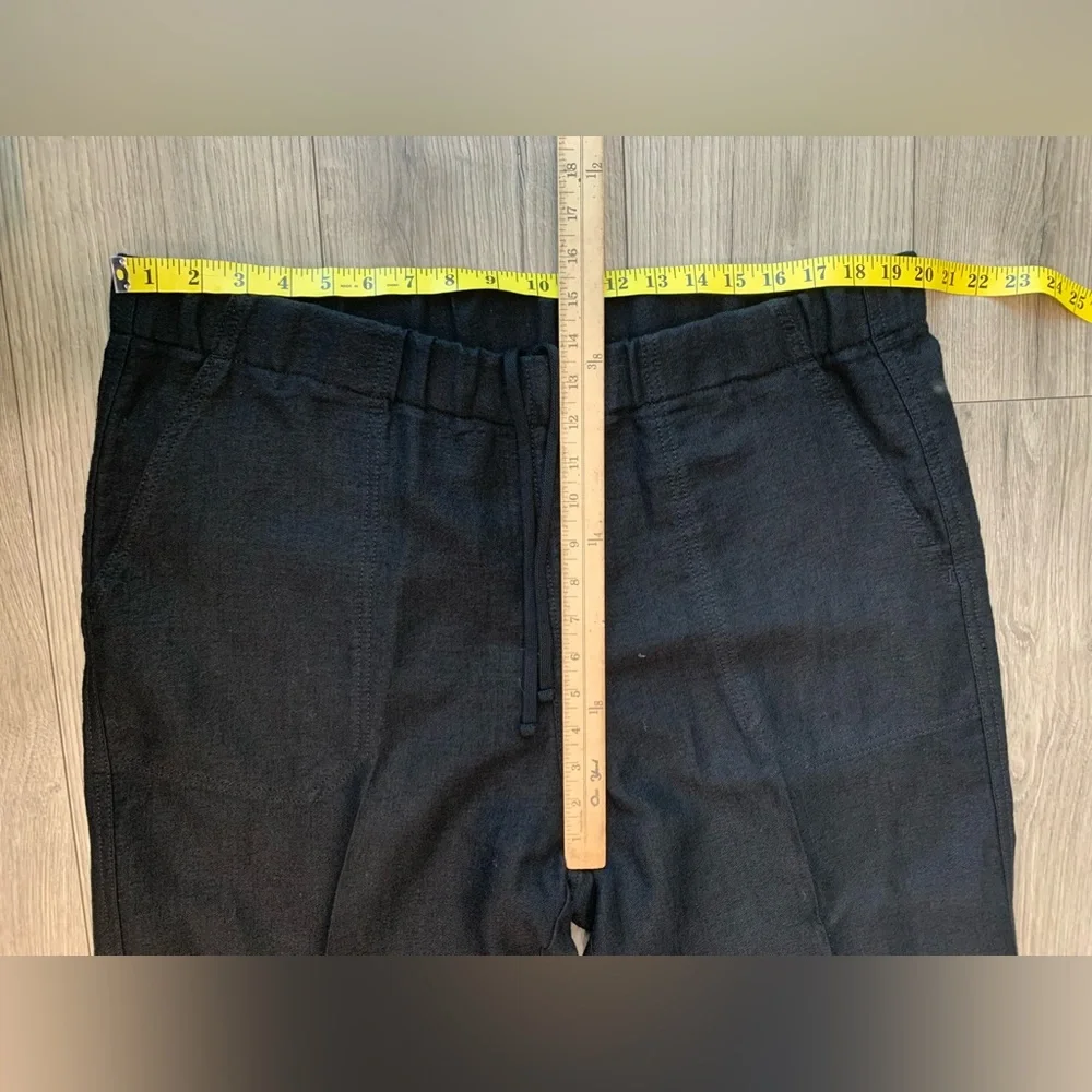 Bottega Veneta Black Linen-Blend‎ Drawstring Pants Size 54 EU